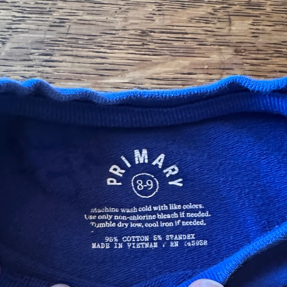 Primary Royal Blue Long-Sleeve Crewneck Sweatshirt - Picture 3 of 4